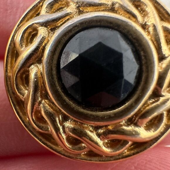 Vintage 80s Classic Braided Gold Tone Earring - Picture 2 of 5